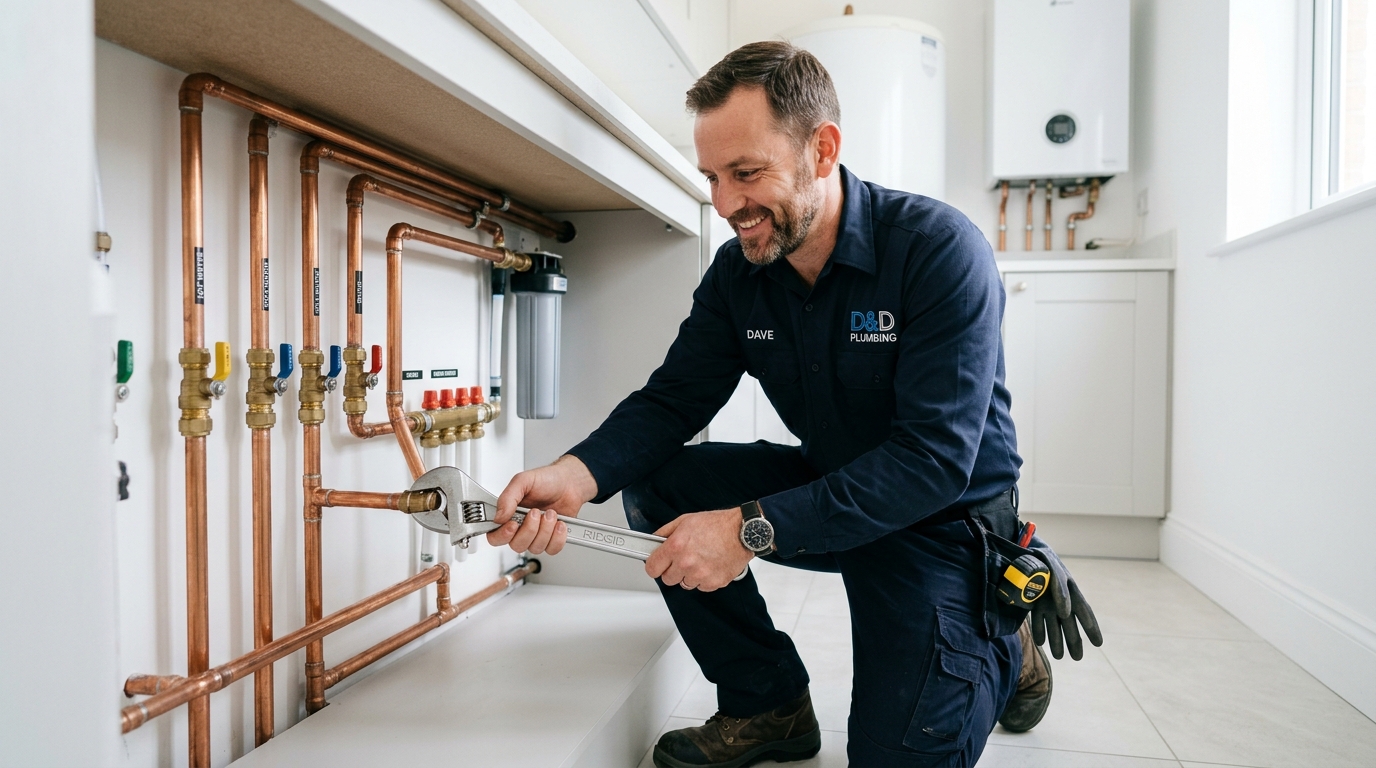 Professional plumber inspecting pipes and water system in Los Angeles